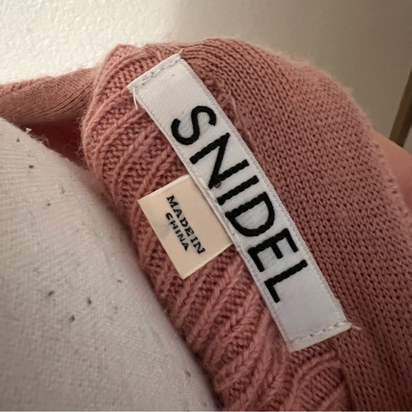 SNIDEL Blush Pink Peplum Rabbit Hair Wool Blend Pearl‎ Button Cardigan Size S - Picture 4 of 7